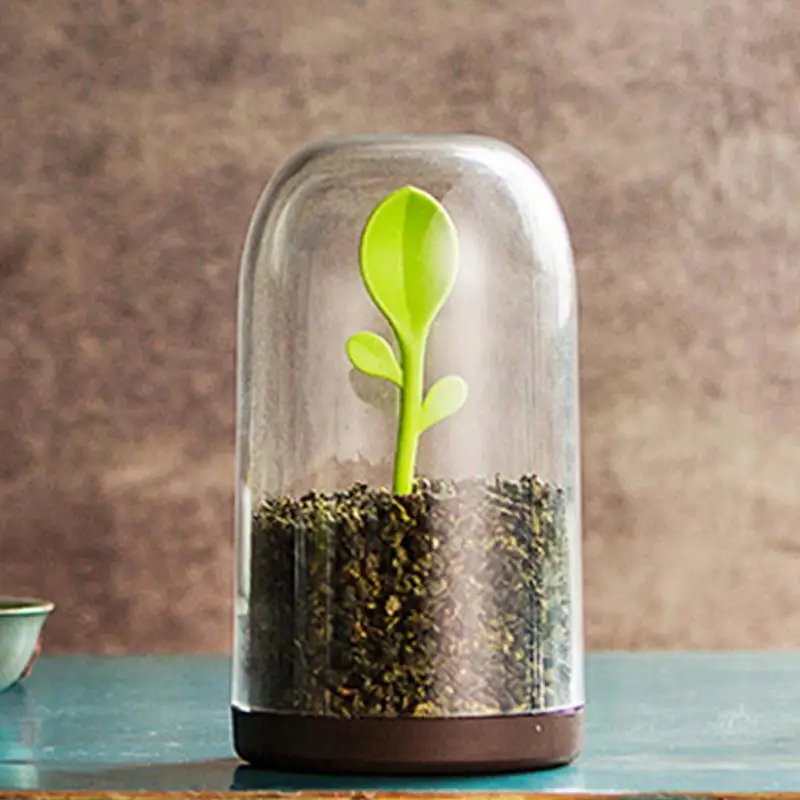 Tea Caddy Green Shoots Novelty Food Storage Tanks Seal Pot Sealed Tank Small YH-460106 | Дом и сад