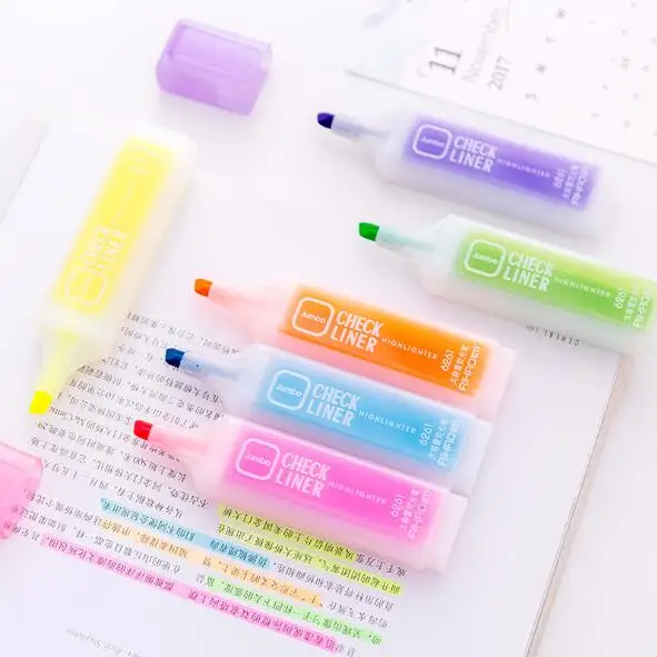 Шприц флуоресцентный большой емкости 6 цветов ручка маркер карамельных ключевые