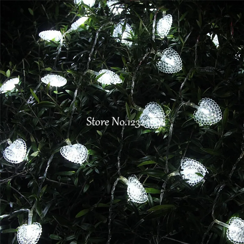 Водонепроницаемая гирлянда в форме сердца на солнечной батарее 7 м 50