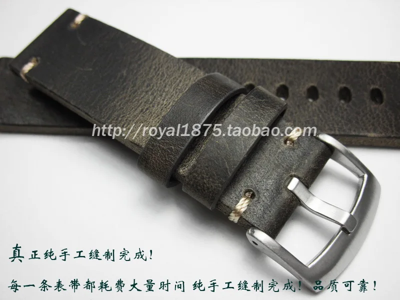 

2020 High Quality Handmade Straps Men's 18 19 20 21 22mm Retro gray watch band Matte Leather steel buckle For MIDO IWC Tissot Se