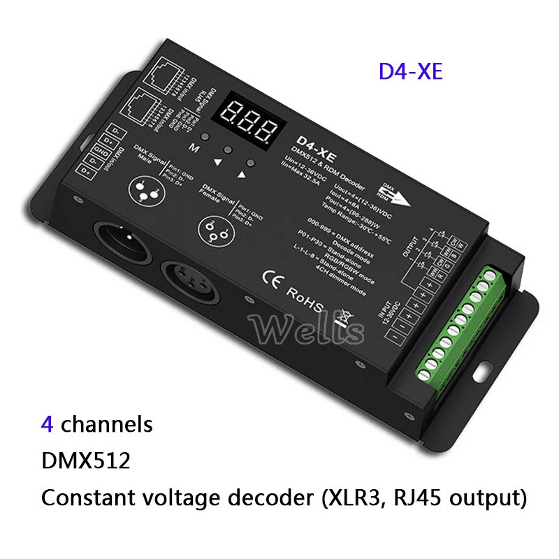 Фото 4 канала постоянного Напряжение или постоянный ток DMX512 и RDM декодер с цифровым 4 канала постоянного Напряжение или постоянный ток DMX512 и RDM декодер с цифровым