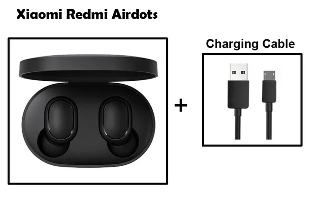 add Charging Cable Оригинальные наушники Xiaomi Redmi TWS Bluetooth 5,0, стерео наушники с басами и микрофоном, беспроводные наушники с управлением ии - Цвет: add Charging Cable