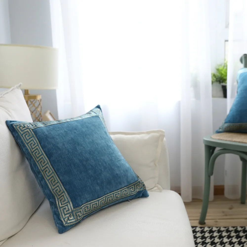 1 шт. темно-синий бархатный чехол с геометрическим рисунком и мягкой