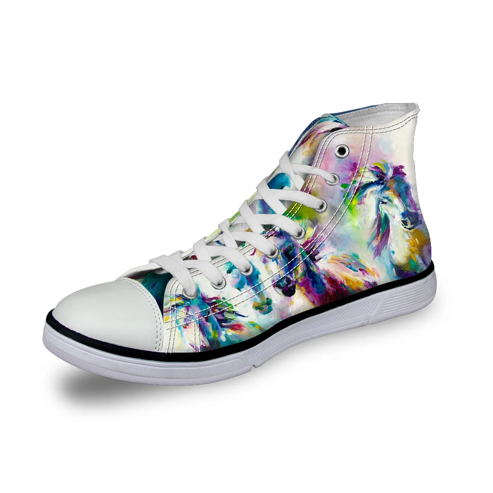 WHEREISART/Модная женская Вулканизированная обувь ручной работы с принтом Crazy Horse