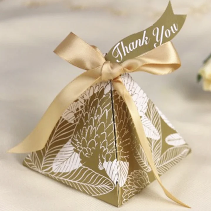 20 шт Мода Треугольная пирамида листья шаблон Свадебные сувениры Конфетница для