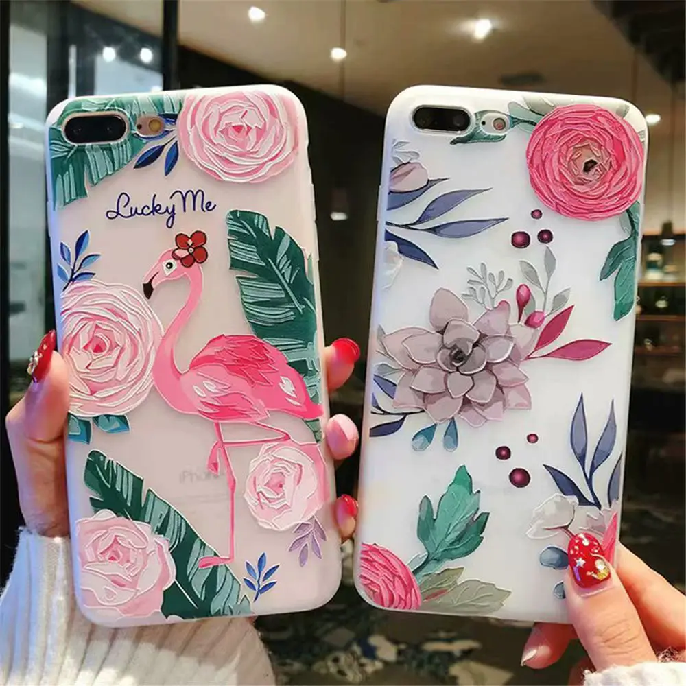 Чехол для iPhone 7, 8, 6, 6S Plus, 5S, SE, X, XR, XS Max, фламинго, кролик, чехлы для телефона, мягкая задняя крышка из ТПУ