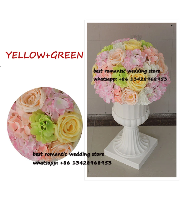 Большой цветок шар розовый + зеленый и Гортензия Таблица центральные шары для