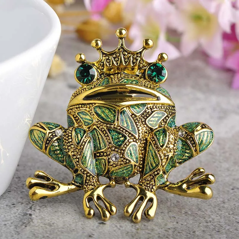 Madrry Vivid Frog большие броши булавки для женщин и мужчин античные золотистые костюма