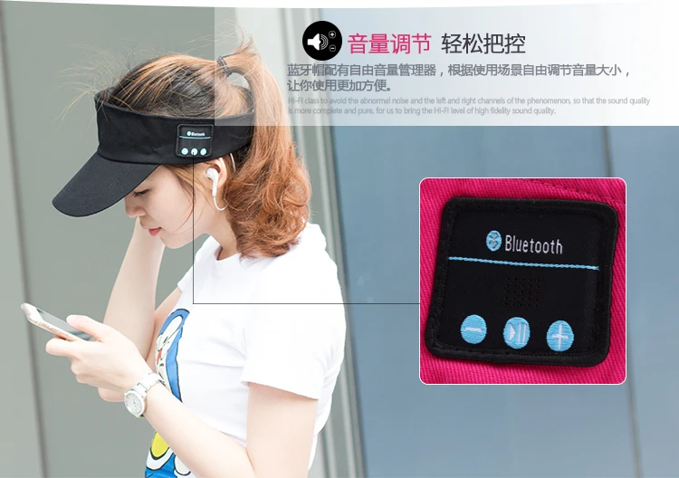 Кепка Бейсболка от Солнца шапки наушники Bluetooth наушники Беспроводная спортивная Гарнитура для бейсбола спорта на открытом воздухе воспроизведения музыки громкой связи