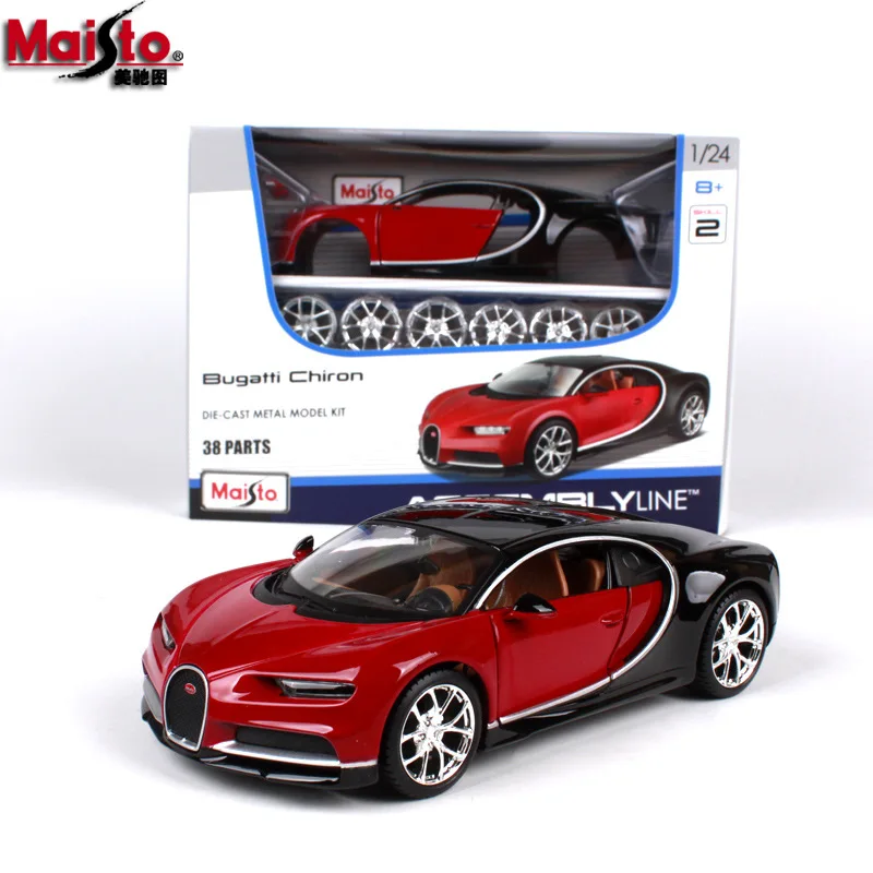 Новое поступление модель автомобиля Maisto 1:24 Bugatti Chiron линия сборки сделай сам литой