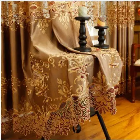 Blackout curtain 1 Шенилловые жаккардовые европейские роскошные классические декоративные шторы с вышивкой для гостиной/спальни - Цвет: Blackout curtain 1