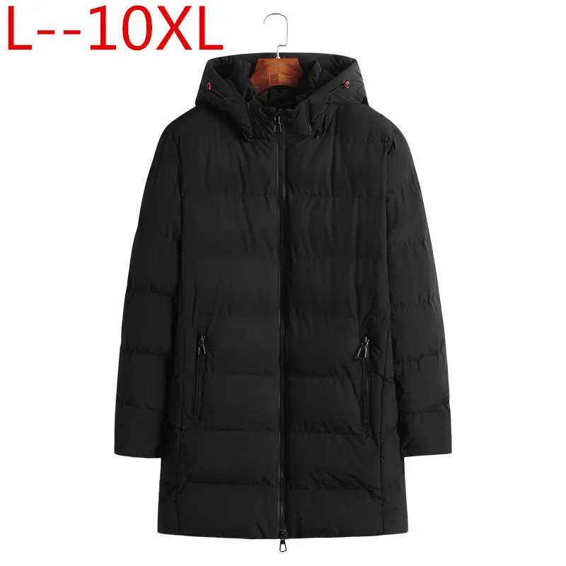 

plus 10XL 8XL 6XL 5X Men's Winter Long Warm Jacket Parkas Men Casual Medium-Long Windproof Thickening Hat Jacket Parkas Coat Men