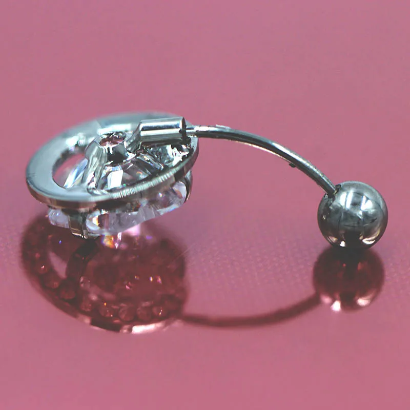 Женское кольцо с пупком и колокольчиком из нержавеющей стали золотым покрытием 18