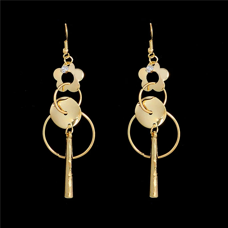 H:HYDE New Arrival Long Earrings Pendientes Mujer Jewelry Round Dangle For Women Gold Color Bijoux Fashion DY | Украшения и