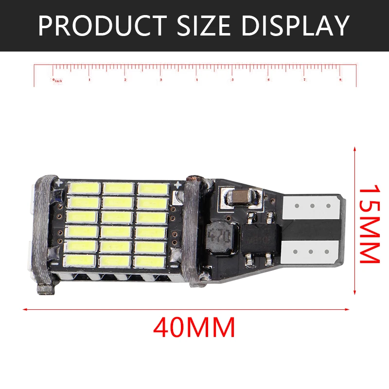 T15 W16W супер яркий 45 SMD 4014 светодиодный CANBUS без ошибок Автомобильная задняя лампа тормозной светильник s Авто резервный обратный светильник купол ксеноновый белый