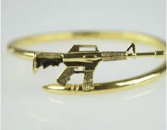 Mcllroy 17,5 см Женский Мужской крутой Pulseira Feminina Стиль Золотые Браслеты Pulseiras нержавеющая сталь винтовой пистолет браслет 4 цвета carters - Окраска металла: golden