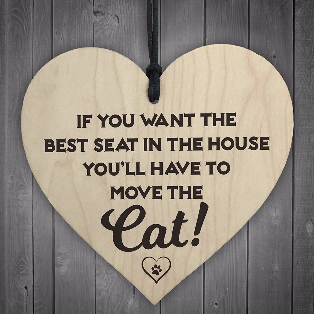 Meijiafei лучшее сиденье Move The Cat Новинка деревянная висячая табличка с сердцем знак