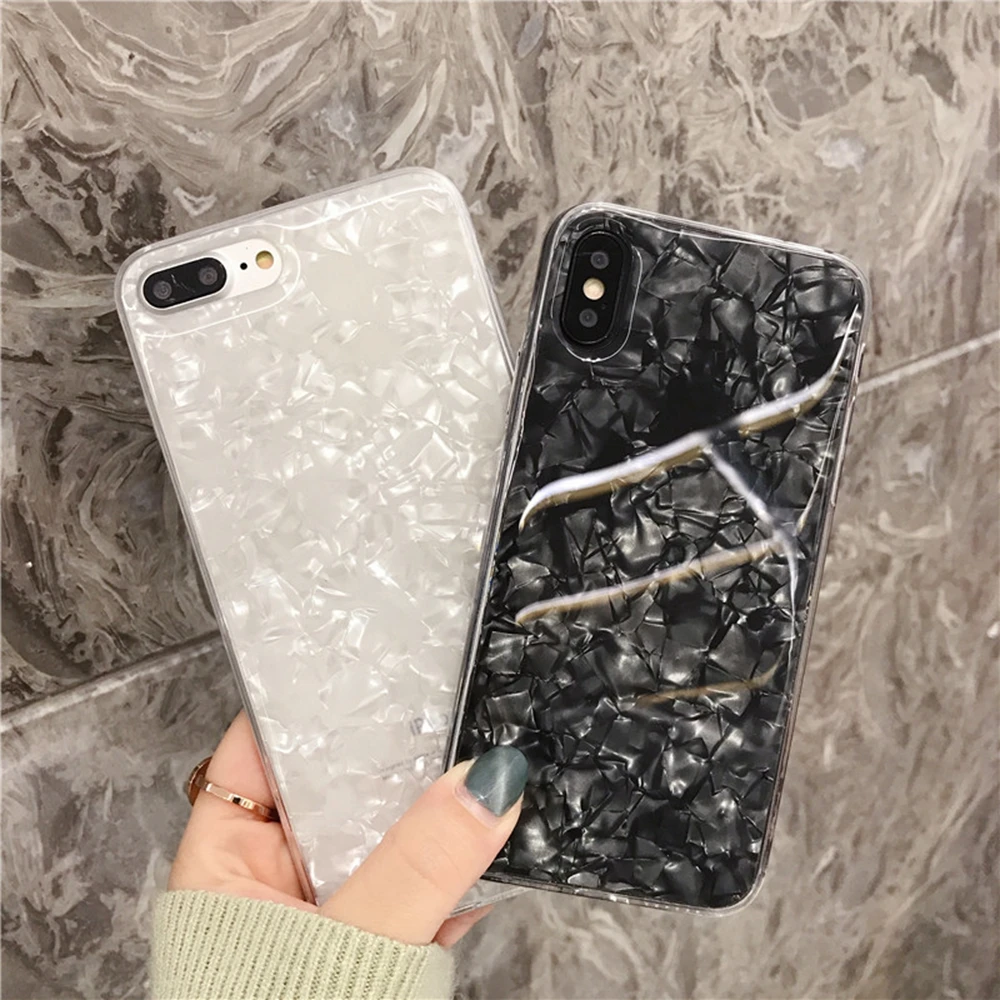 Для iPhone 7 8 Plus глянцевый мраморный чехол для XR XS Max ультра тонкий телефона X
