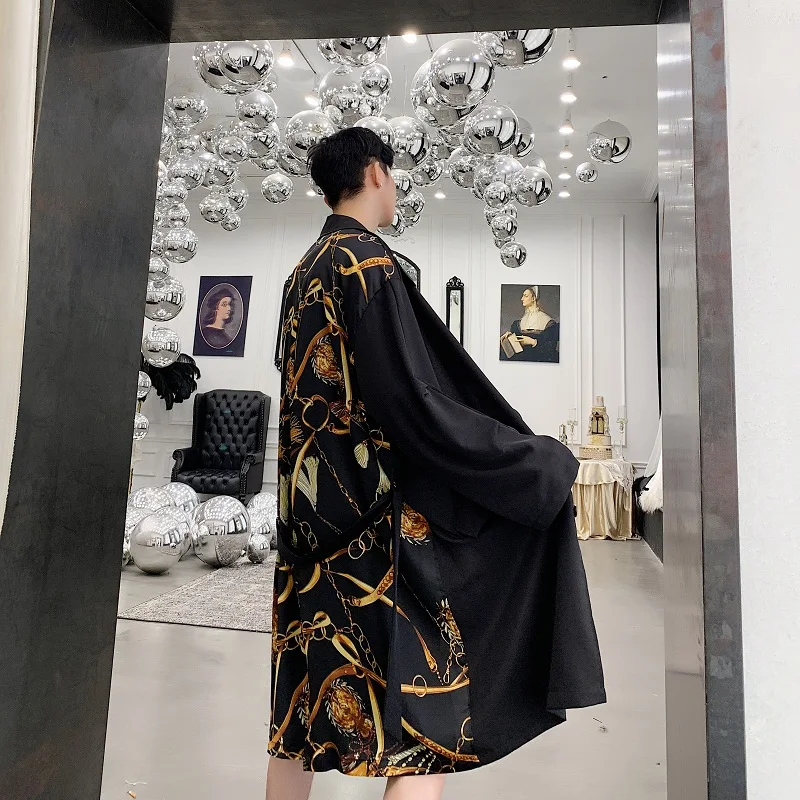 Тренчкот мужской тонкий повседневная Уличная одежда кардиган в стиле хип хоп