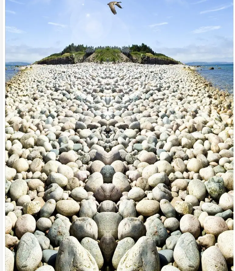 Домашний декор морской берег каменная дорога гостиная ванная комната 3d