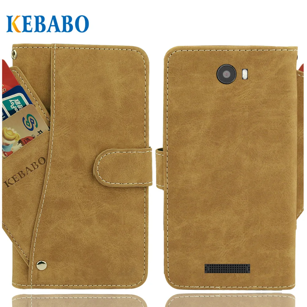 

Vintage Leather Wallet DEXP BL250 Case 5" Flip Luxury 3 Front Card Slots Cover Magnet Stand Phone Protective Bags