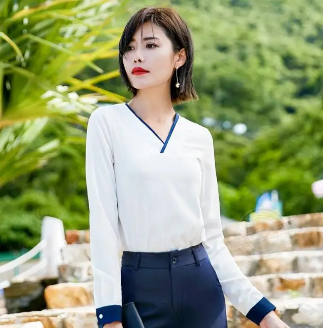 Женская шифоновая блузка с коротким рукавом и глубоким V-образным вырезом |