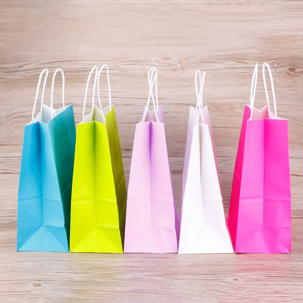 Новый Подарочный пакет из крафт бумаги с ручкой 3 размера в наличии на свадьбу