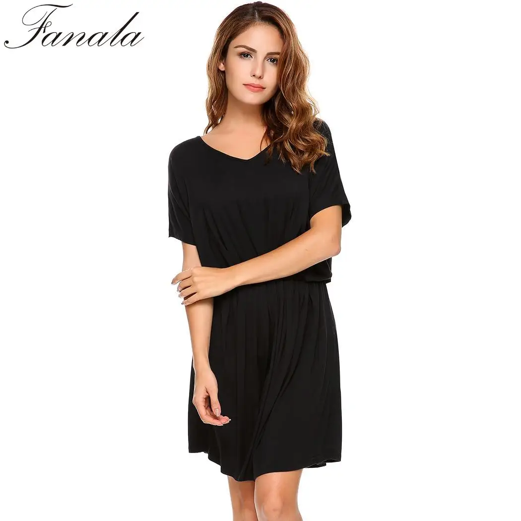 Повседневное v-образным вырезом рукав &quotлетучая мышь&quot женское платье | Женская