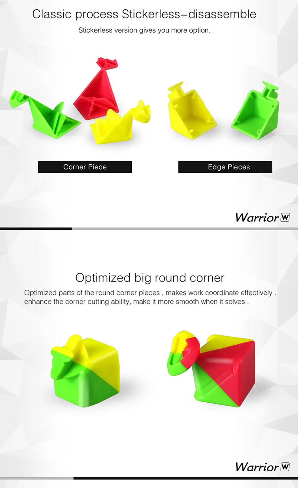 Qiyi 3x3 кубик рубика Warrior W 3x3x3 волшебный куб для начинающих Stickerless 3 слоя скоростной куб профессиональные головоломки игрушки для детей
