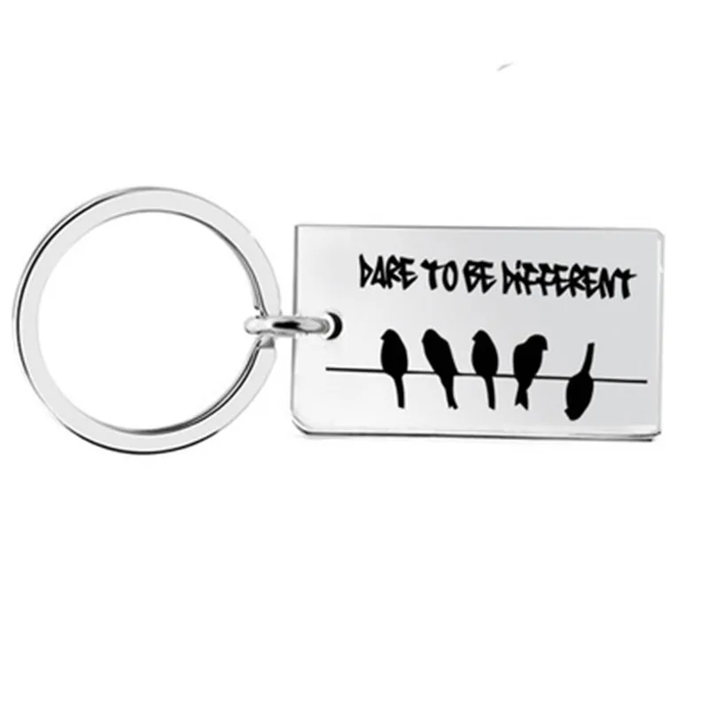 Горячая Dare to be different inspirational брелок из нержавеющей стали оптом ювелирные изделия