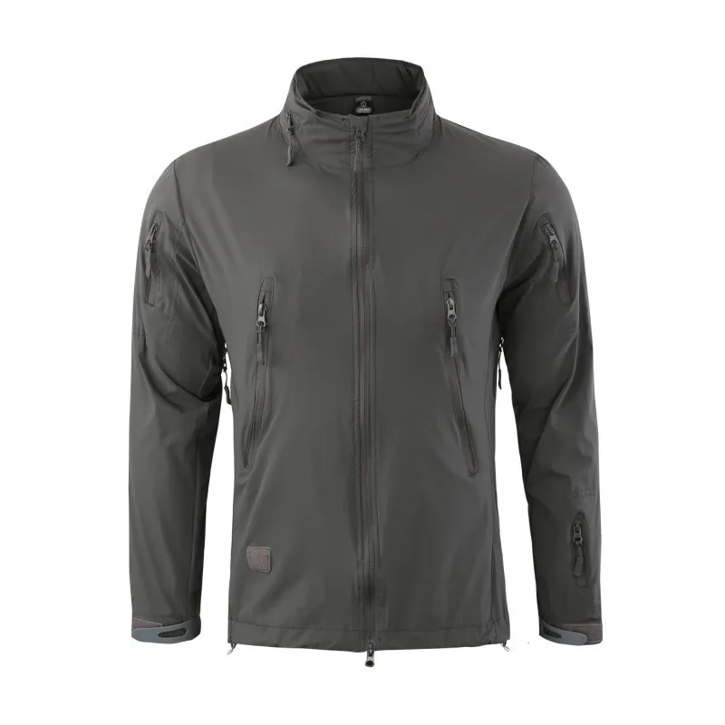 

New Men Thin Softshell Jackets Spring Summer Mens Fashion Outerwear Hooded Casual Sporting Coat Waterproof Outdoor Hiking Jacket
