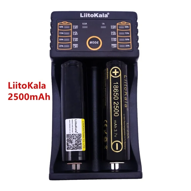 Зарядное устройство Liitokala аккумулятор и 2 аккумулятора 18650 2500 мАч | Электроника