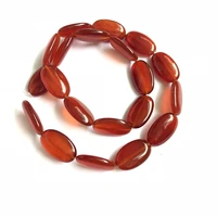 1str natural a quality red carnelian beads red agate 12x20m oval gem loose beads for jewelry making15 5