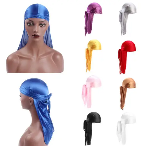 Головной убор Durag пиратская шапка женская гладкая шелковая нейлоновая