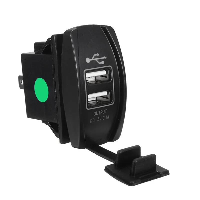 Автомобильное зарядное устройство 12-24 В с двумя usb-портами клавишный