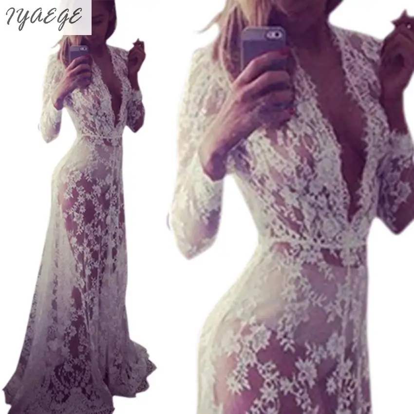 4XL Сексуальное Женское кружевное белое длинное платье комбинация женская одежда