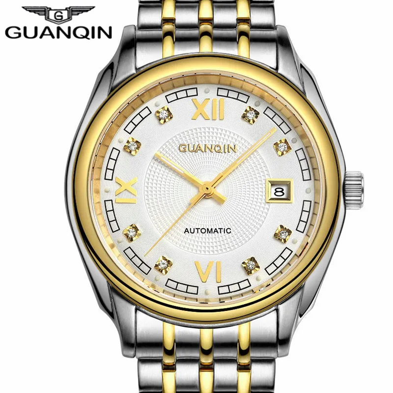 2021 GUANQIN Luminous Watches Men Watch Wearproof Waterproof Mens Watches Top Brand Luxury Automatic Mechanical Watch Wristwatch