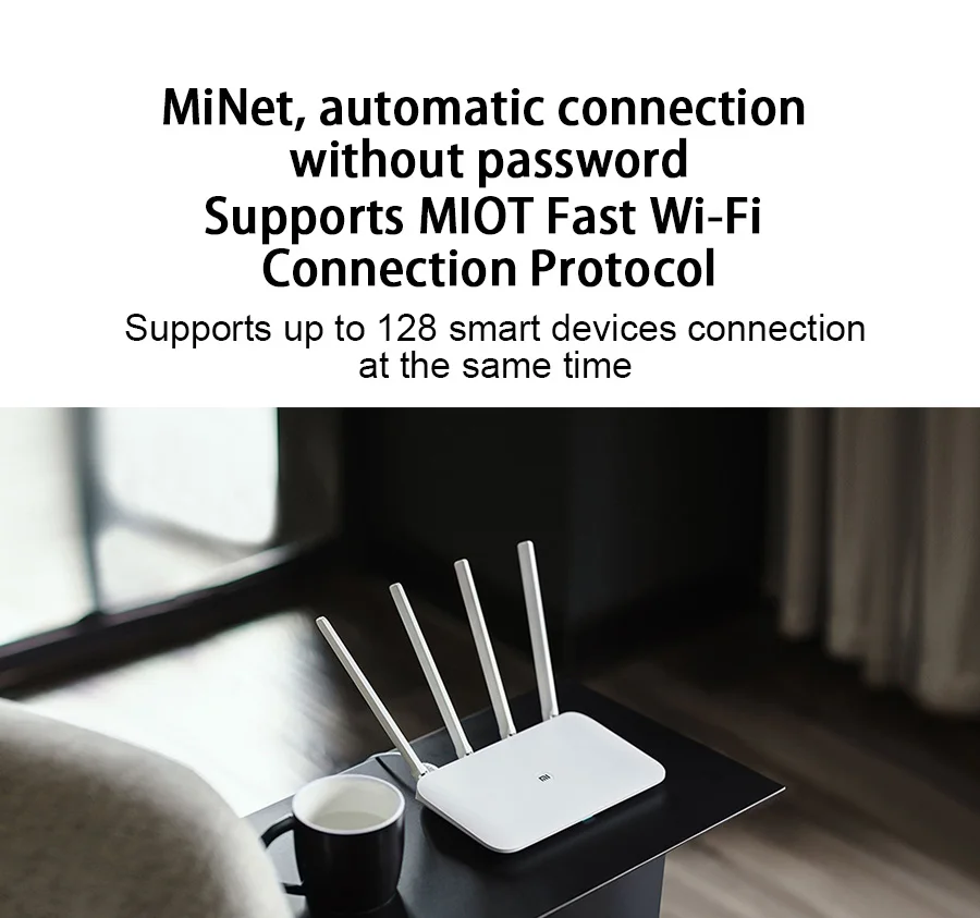 Xiaomi Mi Wi-Fi роутер 4 WiFi повторитель 2,4G 5GHz 128MB DDR3-1200 двухдиапазонный двухъядерный 880MHz беспроводной маршрутизатор с управлением через приложение