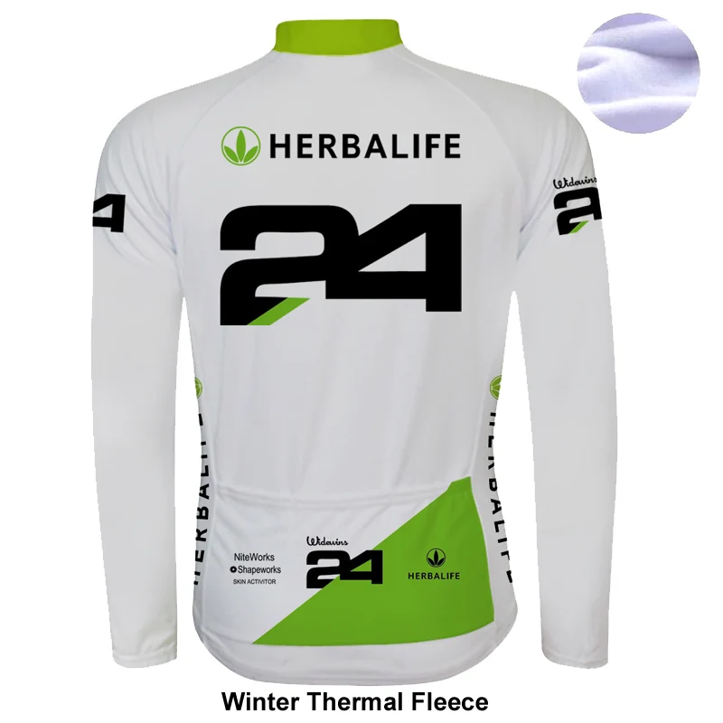 HERBALIFE 2021 зимняя длинная профессиональная Теплая Флисовая велосипедная Джерси