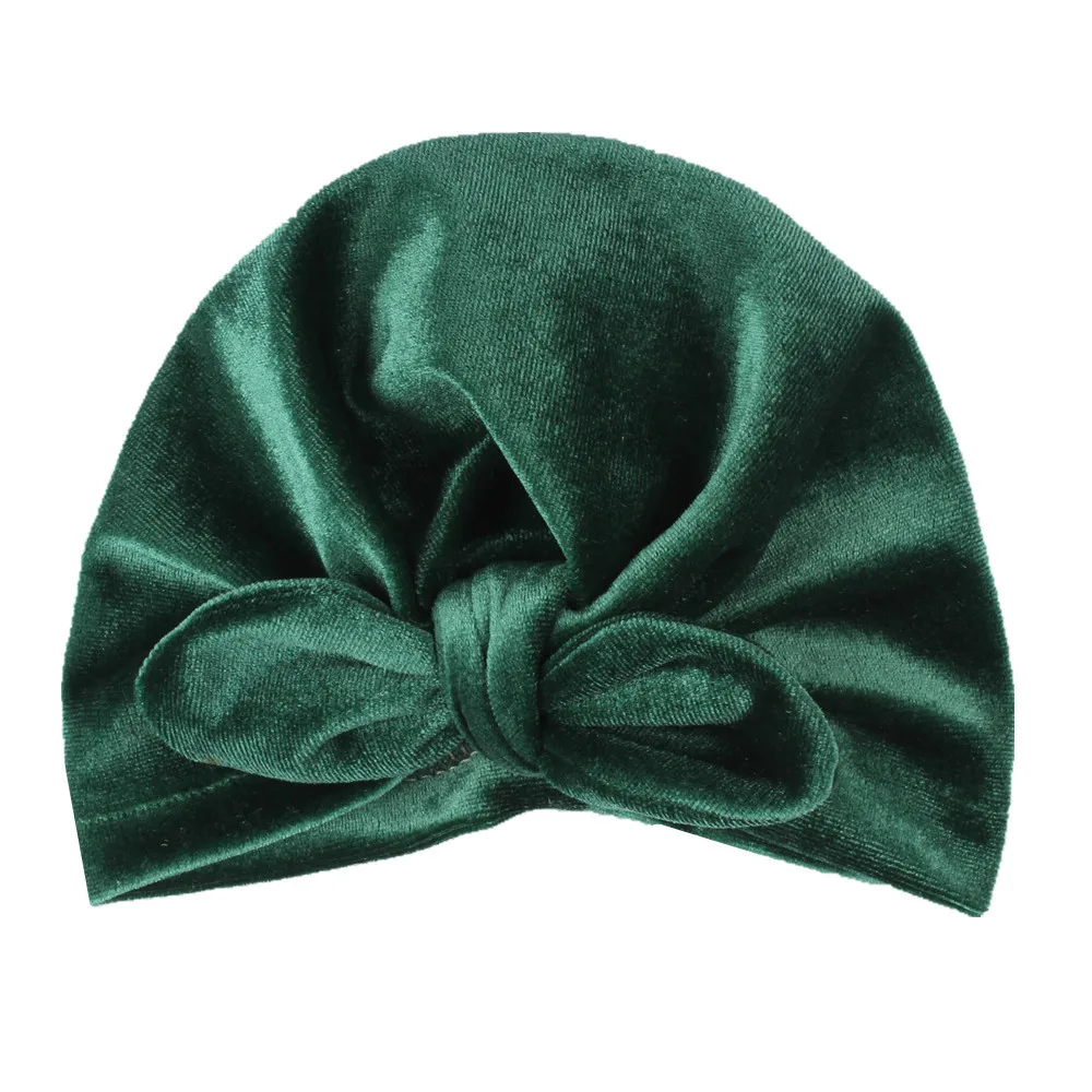 

10pcs/lot Gold Velvet Baby Infant Turban Hat Toddler Ear Knot Newborn Beanie Top Knot Caps Headwear Birthday Gift Photo Props