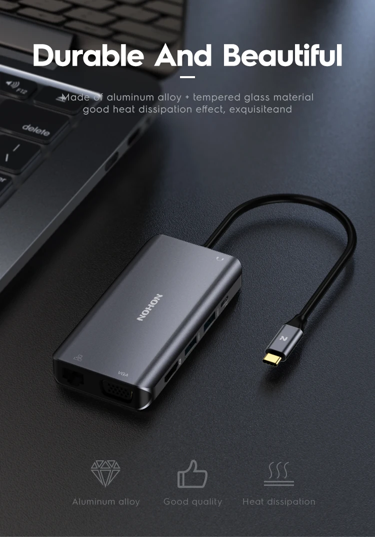 NOHON usb-хаб 3,0-Мульти USB C концентратор HDMI адаптер аудио NIC порт для MacBook huawei mate 20 Pro type C концентратор USB-C док-станция