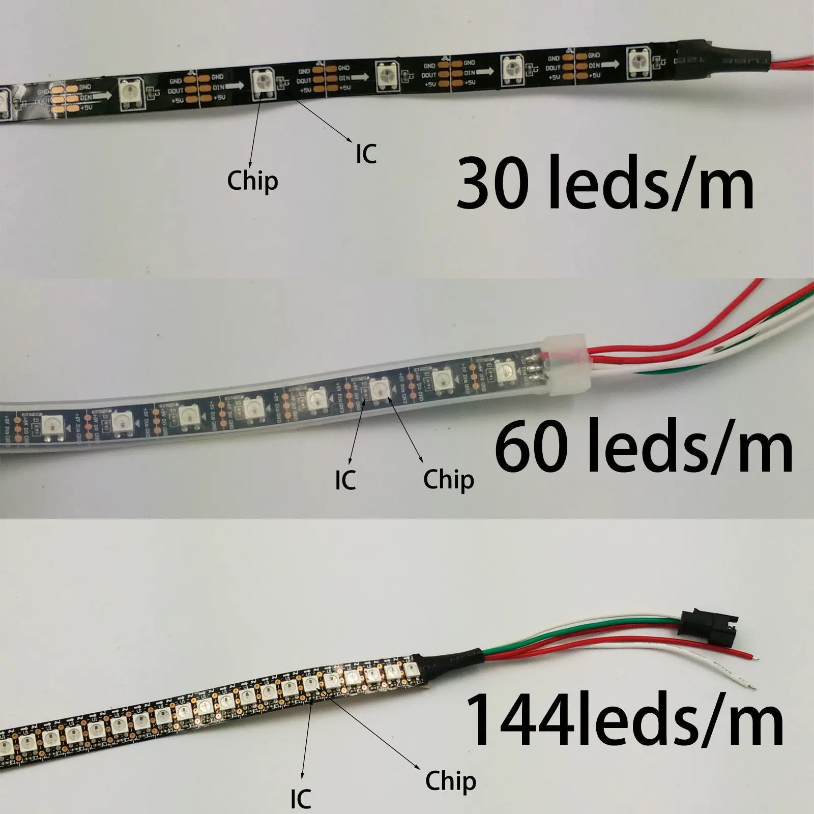 WS2812B SMD5050 Светодиодная лента 5 в 1 м/5 м индивидуальная Адресуемая умная RGB