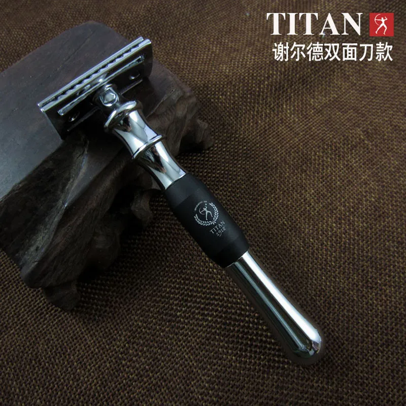 Бритва Titan с двойными краями, безопасная бритва, набор с щеткой, мыла, набор бритв