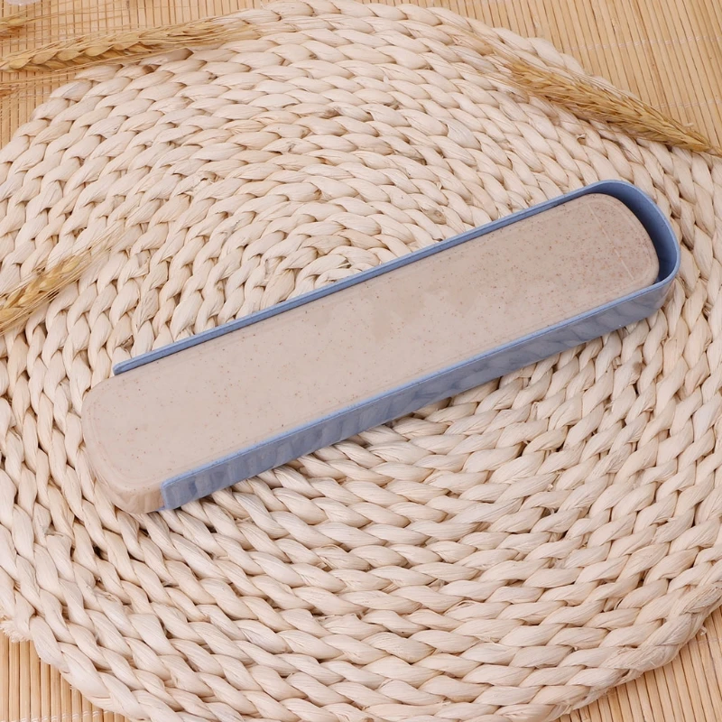 Новый портативный ящик для палочек еды чехол хранения вилок ложек Пшеничная