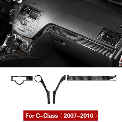 C class 2007-2010 TPIC украшение салона автомобиля литье отделка полоски углеродное волокно автомобиля центральный контроль полоса Декаль наклейка для mercedes C Класс W204 - Название цвета: C class 2007-2010