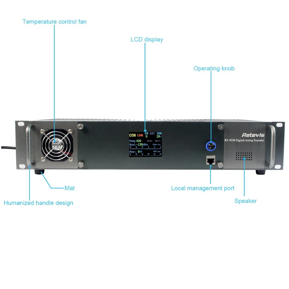 Retevis RT 9550 DMR повторитель 55 Вт УВЧ цифровой/аналоговый режим TDMA 2 слота времени