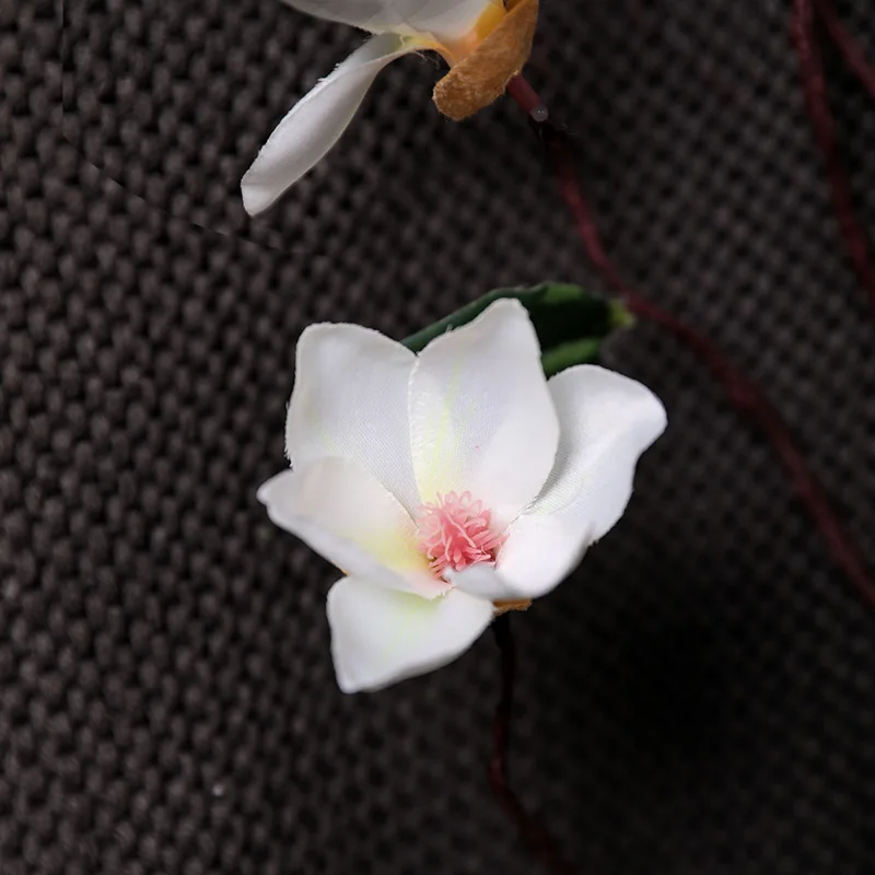 White yumai 155 см длинные цветы магнолии лозы искусственные украшения стен - Цвет: White
