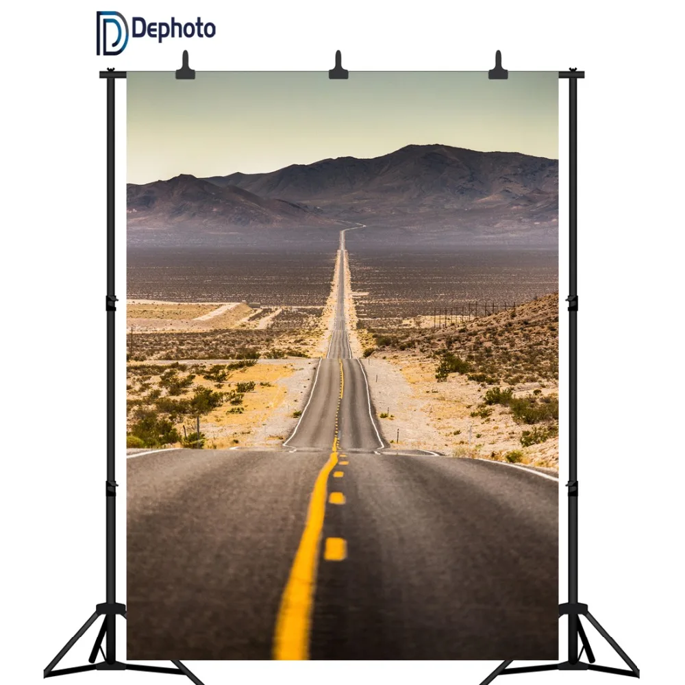 Виниловый фон для студийной фотосъемки с изображением пустыни горы дороги