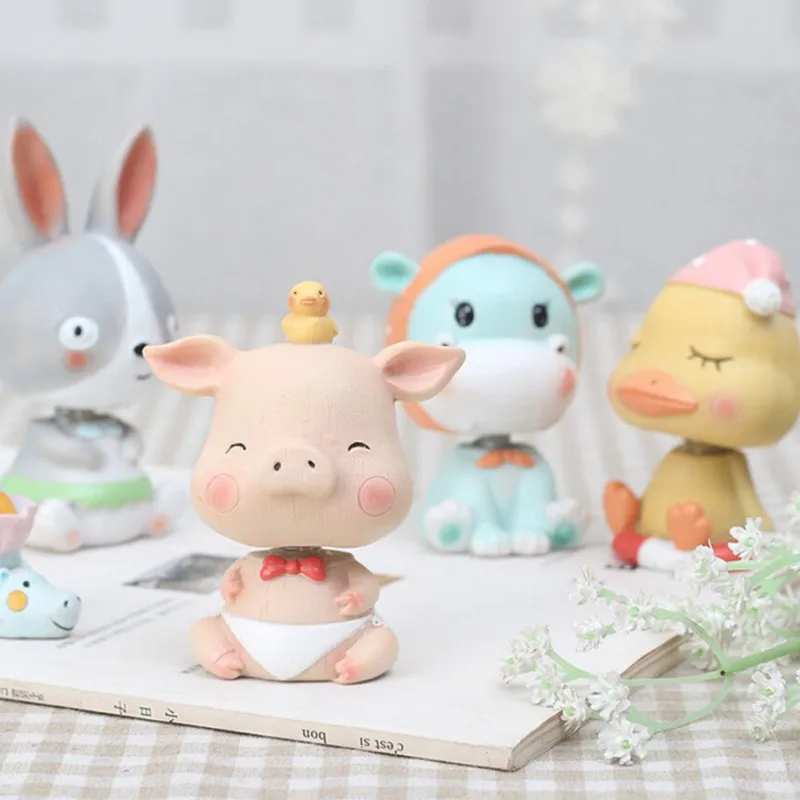 Собака качающаяся голова украшения фигурки из ПВХ, куклы каваи украшения автомобилей Интерьер приборной панели кивая игрушки аксессуары