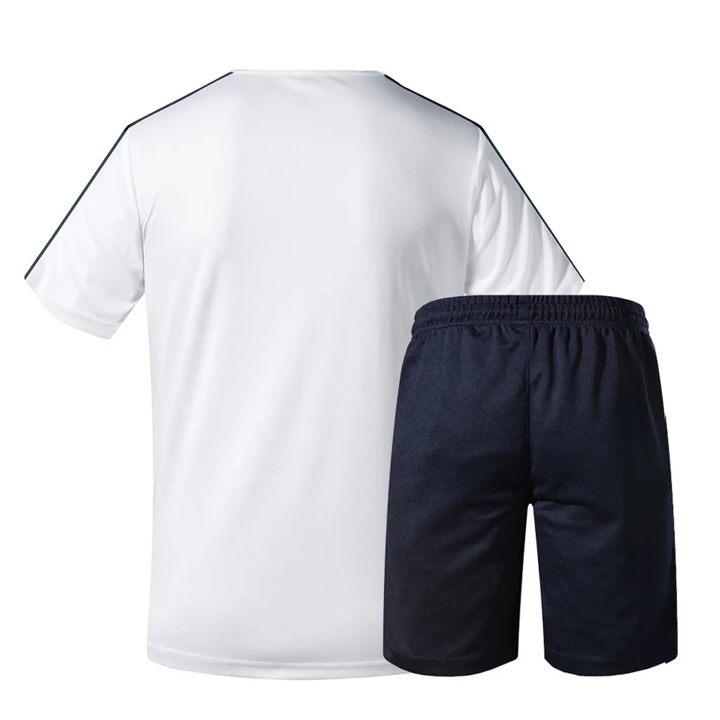 

Casual Men's Set Large Size Stitching Set Big Yards Patchwork Print Sports Summer Short Sleeve Shorts Set Y611